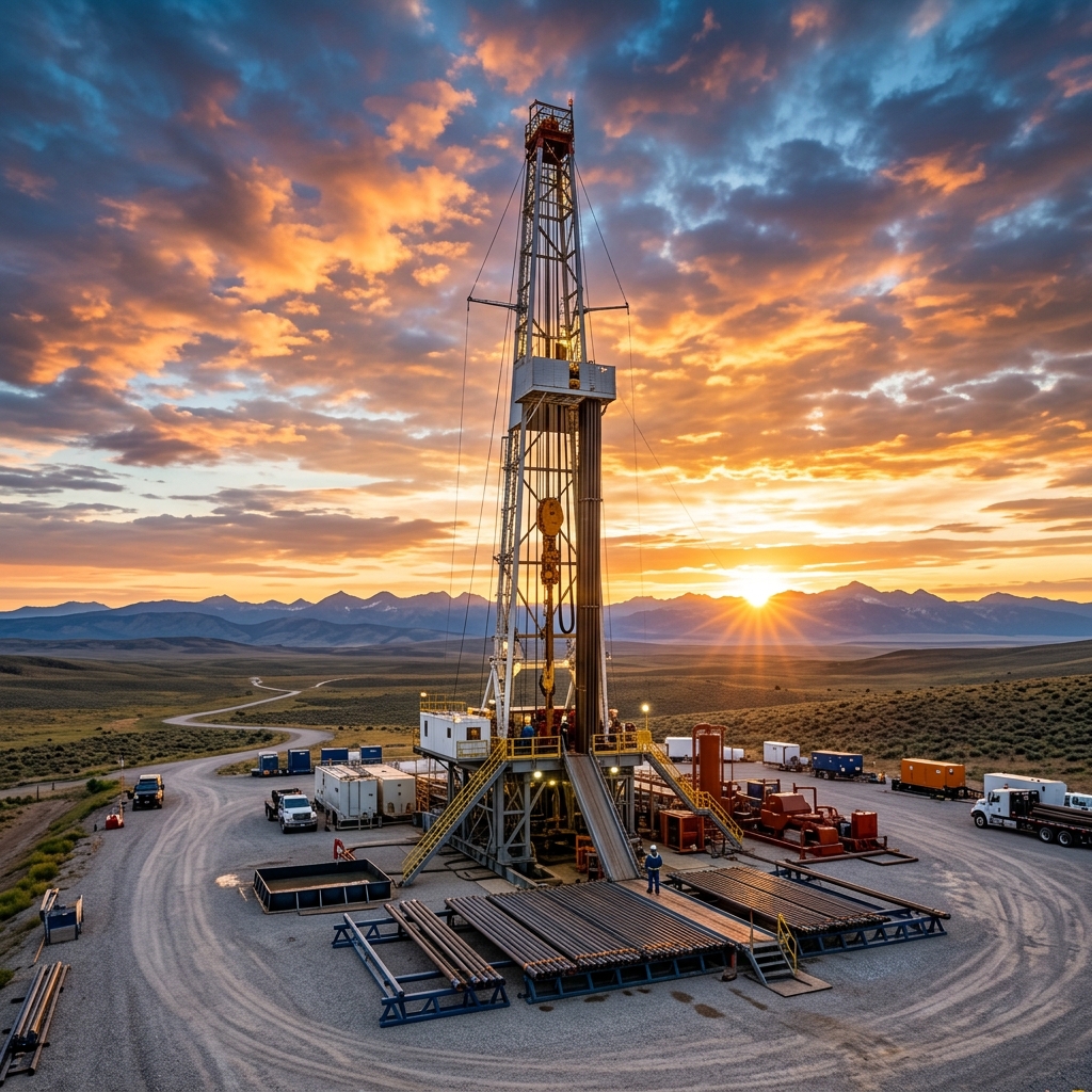 Oilfield drilling rig supported by Amazon Petroleum services